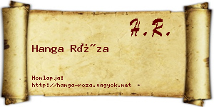 Hanga Róza névjegykártya